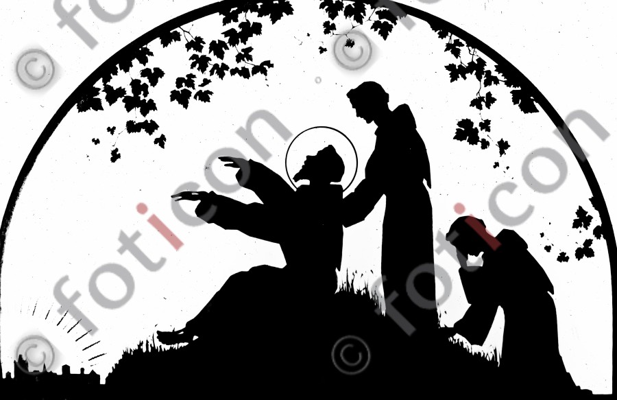 Der Hl. Franziskus segnet Assisi | St. Francis blesses Assisi - Foto simon-139-036-sw.jpg | foticon.de - Bilddatenbank für Motive aus Geschichte und Kultur